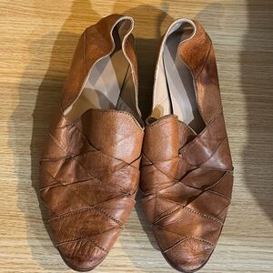 Brown Leather Slip-On Shoes